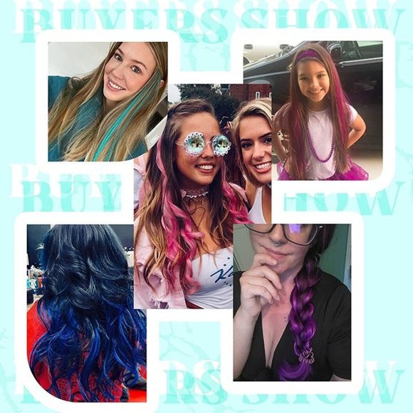 16" 100% Human Hair Clip In Extensions 5pcs 25g HOT PINK - Picture 7 of 9